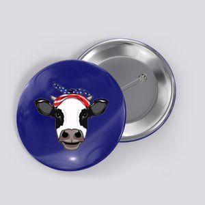 Amoorica Cute Cow American Flag Bandana Patriotic Cow Gift Button