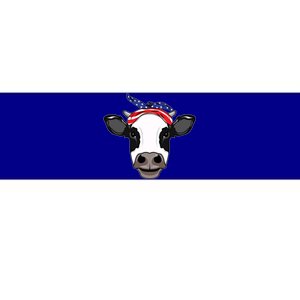 Amoorica Cute Cow American Flag Bandana Patriotic Cow Gift Bumper Sticker