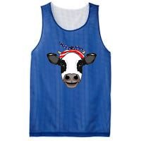 Amoorica Cute Cow American Flag Bandana Patriotic Cow Gift Mesh Reversible Basketball Jersey Tank