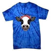 Amoorica Cute Cow American Flag Bandana Patriotic Cow Gift Tie-Dye T-Shirt