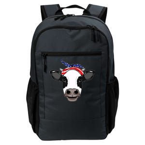 Amoorica Cute Cow American Flag Bandana Patriotic Cow Gift Daily Commute Backpack