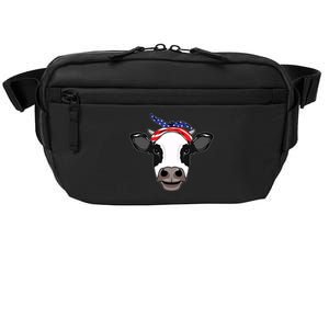 Amoorica Cute Cow American Flag Bandana Patriotic Cow Gift Crossbody Pack