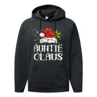 Auntie Claus Christmas Lights Pajama Family Matching Performance Fleece Hoodie