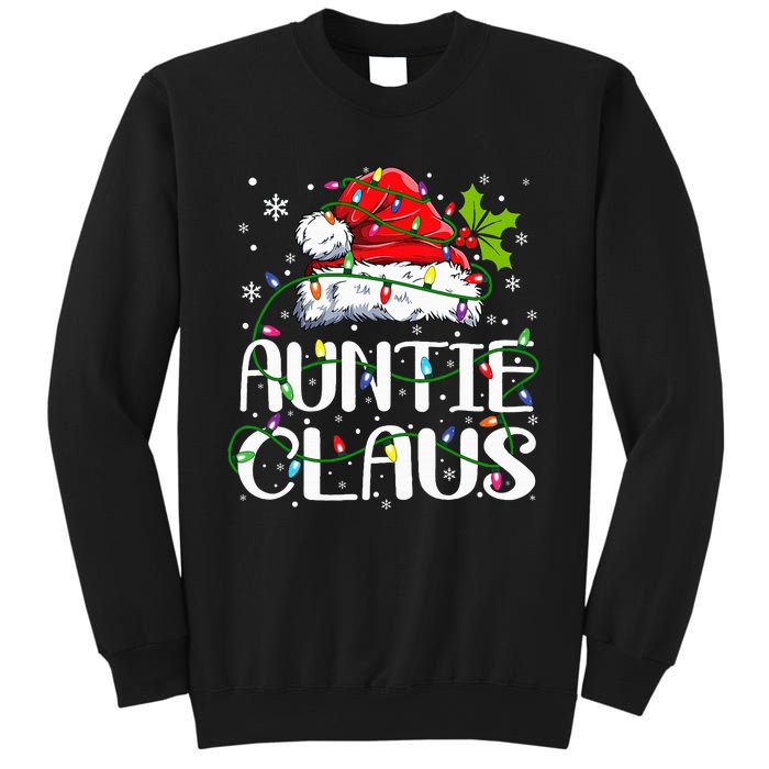 Auntie Claus Christmas Lights Pajama Family Matching Sweatshirt