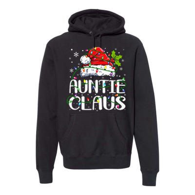 Auntie Claus Christmas Lights Pajama Family Matching Premium Hoodie