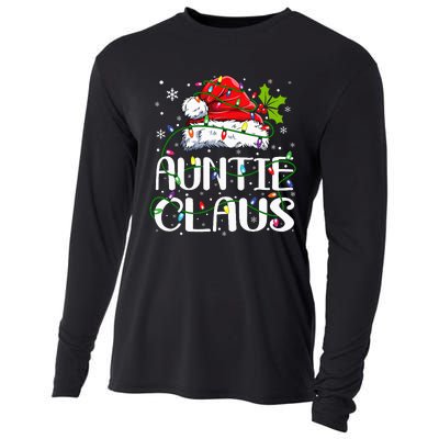 Auntie Claus Christmas Lights Pajama Family Matching Cooling Performance Long Sleeve Crew