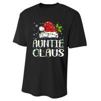 Auntie Claus Christmas Lights Pajama Family Matching Performance Sprint T-Shirt