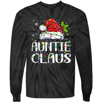 Auntie Claus Christmas Lights Pajama Family Matching Tie-Dye Long Sleeve Shirt