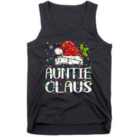 Auntie Claus Christmas Lights Pajama Family Matching Tank Top