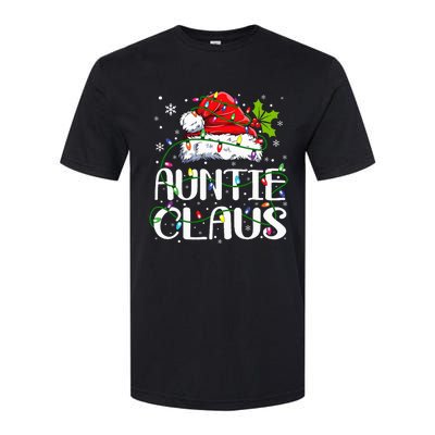 Auntie Claus Christmas Lights Pajama Family Matching Softstyle CVC T-Shirt