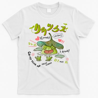 A Cute Cottagecore Aesthetic With A Frog Wearing A Snail Hat And Mushroom T-Shirt