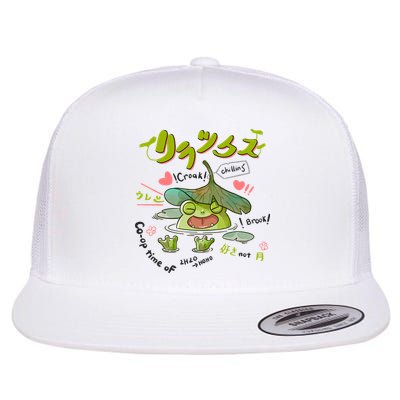 A Cute Cottagecore Aesthetic With A Frog Wearing A Snail Hat And Mushroom Flatbill Hat