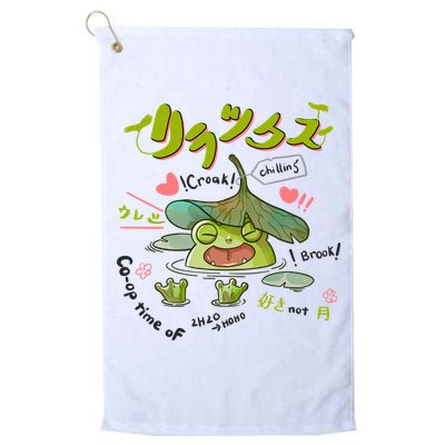 A Cute Cottagecore Aesthetic With A Frog Wearing A Snail Hat And Mushroom Golf Towel