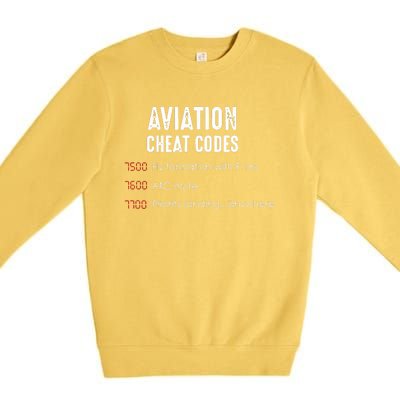 Aviation Cheat Codes Funny Shirts For Pilots And ATC Premium Crewneck Sweatshirt