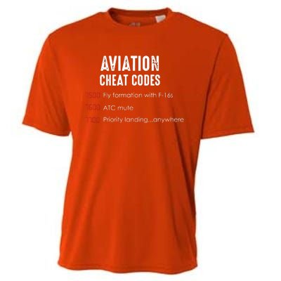 Aviation Cheat Codes Funny Shirts For Pilots And ATC Cooling Performance Crew T-Shirt