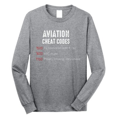 Aviation Cheat Codes Funny Shirts For Pilots And ATC Long Sleeve Shirt