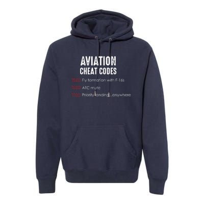 Aviation Cheat Codes Funny Shirts For Pilots And ATC Premium Hoodie