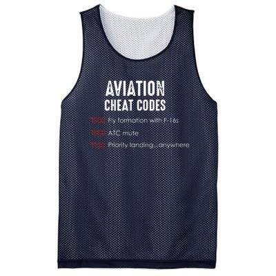 Aviation Cheat Codes Funny Shirts For Pilots And ATC Mesh Reversible Basketball Jersey Tank