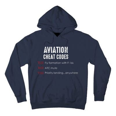 Aviation Cheat Codes Funny Shirts For Pilots And ATC Tall Hoodie