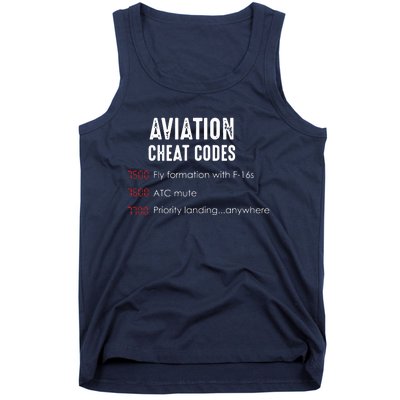 Aviation Cheat Codes Funny Shirts For Pilots And ATC Tank Top