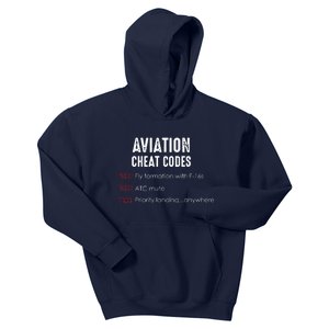 Aviation Cheat Codes Funny Shirts For Pilots And ATC Kids Hoodie