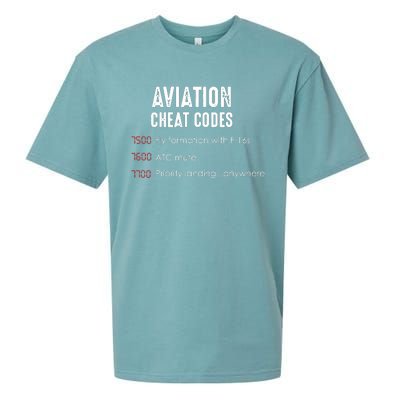 Aviation Cheat Codes Funny Shirts For Pilots And ATC Sueded Cloud Jersey T-Shirt