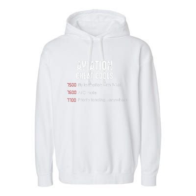 Aviation Cheat Codes Funny Shirts For Pilots And ATC Garment-Dyed Fleece Hoodie