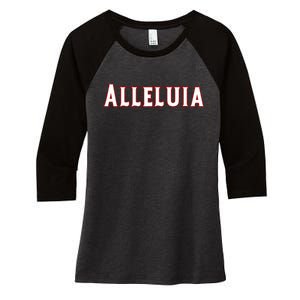 Alleluia Christian Cross Present For Product Women's Tri-Blend 3/4-Sleeve Raglan Shirt