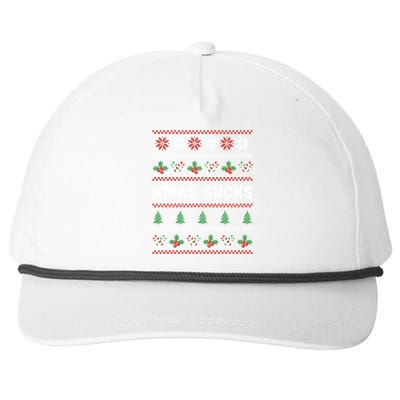 Anti Christmas Christmas Sucks Ugly Funny Gift Snapback Five-Panel Rope Hat