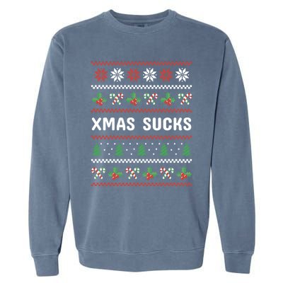 Anti Christmas Christmas Sucks Ugly Funny Gift Garment-Dyed Sweatshirt