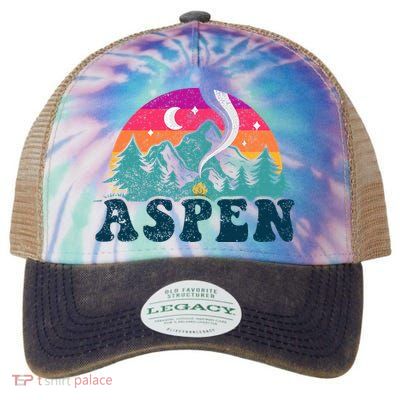 Aspen Colorado Co Mountain Skiing Vintage 80s Aspen Ski Legacy Tie Dye Trucker Hat