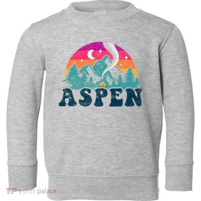 Aspen Colorado Co Mountain Skiing Vintage 80s Aspen Ski Toddler Sweatshirt