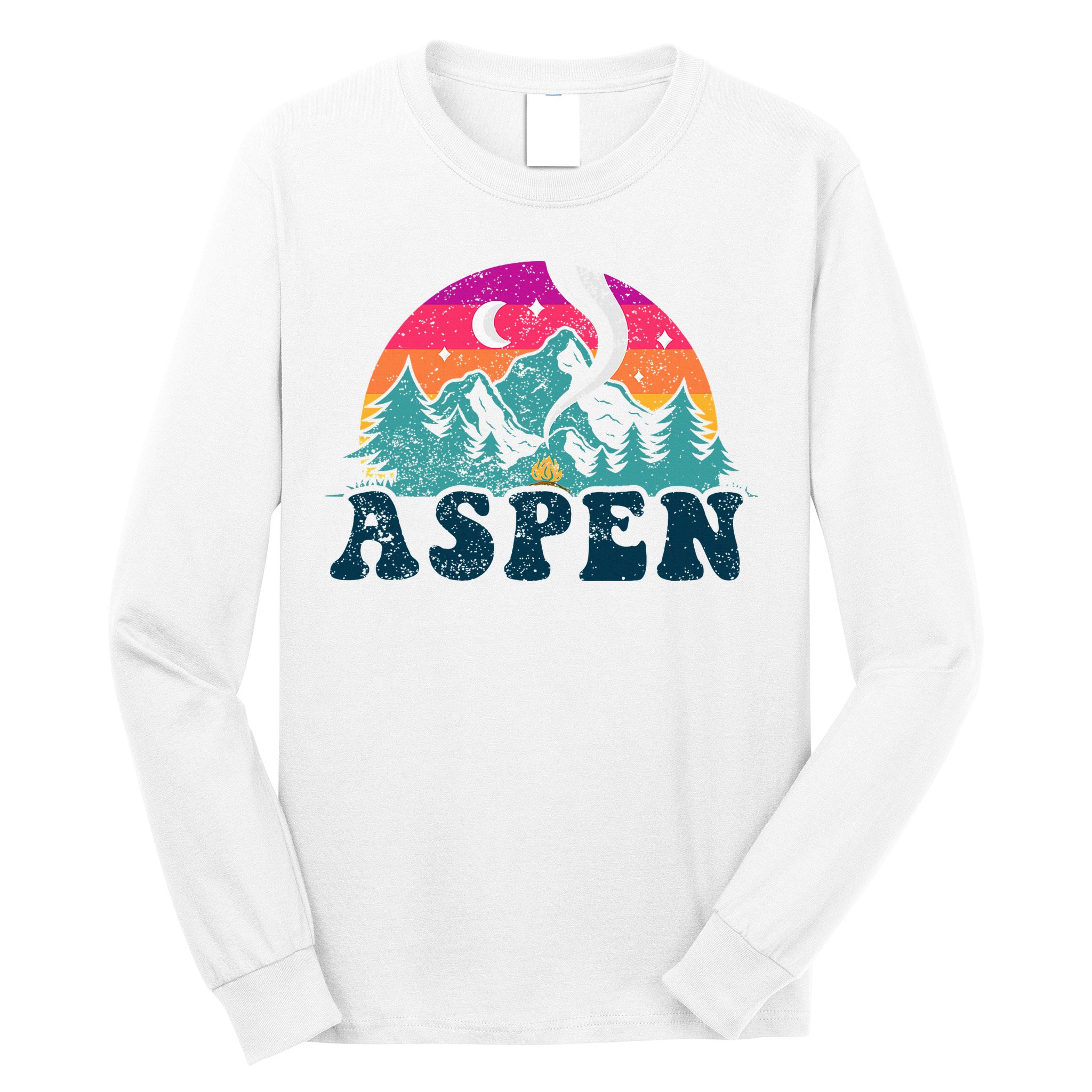 Aspen Colorado Co Mountain Skiing Vintage 80s Aspen Ski Long Sleeve Shirt