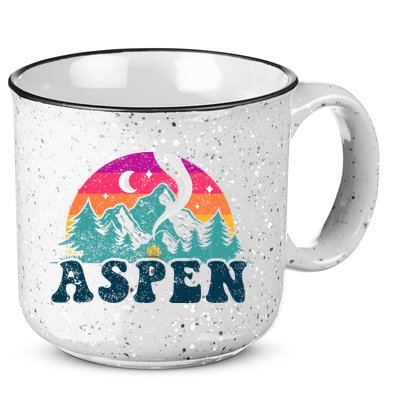Aspen Colorado Co Mountain Skiing Vintage 80s Aspen Ski 15oz Campfire Ceramic Mug