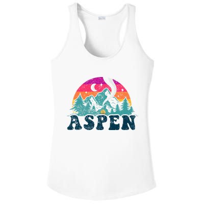 Aspen Colorado Co Mountain Skiing Vintage 80s Aspen Ski Ladies PosiCharge Competitor Racerback Tank