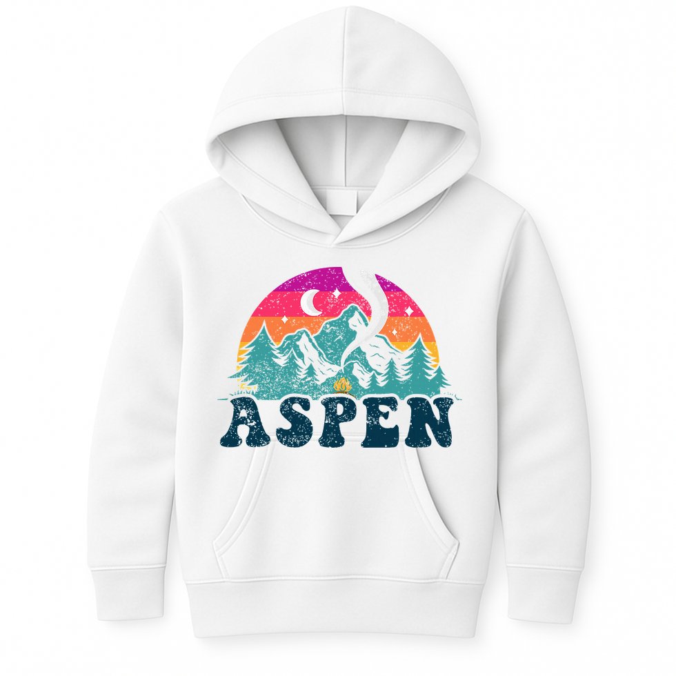 Aspen Colorado Co Mountain Skiing Vintage 80s Aspen Ski Kids Hoodie