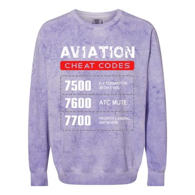 Aviation Cheat Codes Gift Aviation Gift Pilogift Meaningful Gift Colorblast Crewneck Sweatshirt