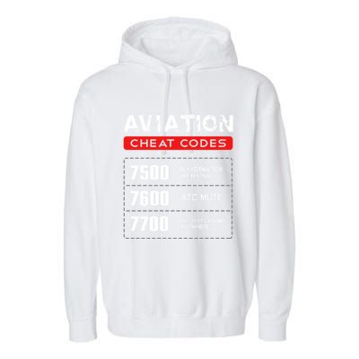 Aviation Cheat Codes Gift Aviation Gift Pilogift Meaningful Gift Garment-Dyed Fleece Hoodie