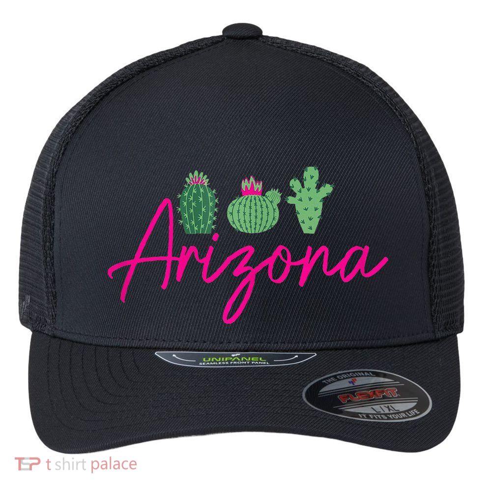 Arizona Cactus Cute Az Pride Flexfit Unipanel Trucker Cap