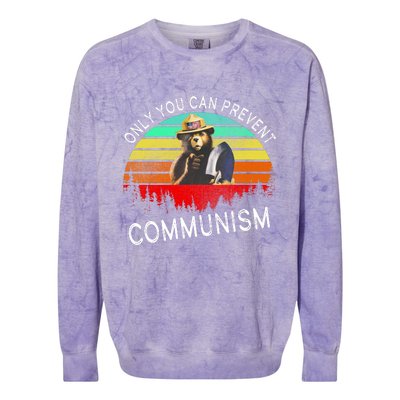 Anti Communism Capitalism Antisocialist Bear Colorblast Crewneck Sweatshirt