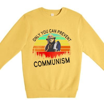 Anti Communism Capitalism Antisocialist Bear Premium Crewneck Sweatshirt