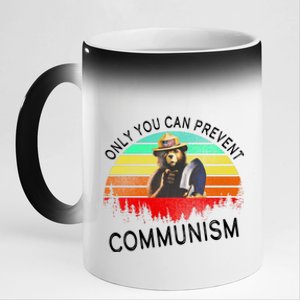 Anti Communism Capitalism Antisocialist Bear 11oz Black Color Changing Mug