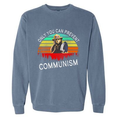 Anti Communism Capitalism Antisocialist Bear Garment-Dyed Sweatshirt