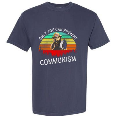 Anti Communism Capitalism Antisocialist Bear Garment-Dyed Heavyweight T-Shirt