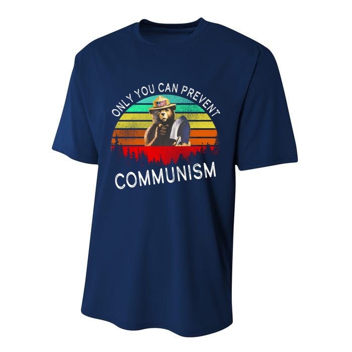 Anti Communism Capitalism Antisocialist Bear Performance Sprint T-Shirt