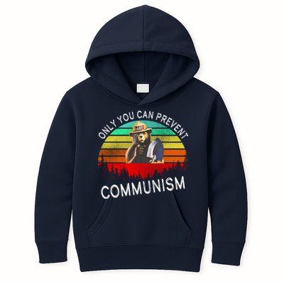 Anti Communism Capitalism Antisocialist Bear Kids Hoodie