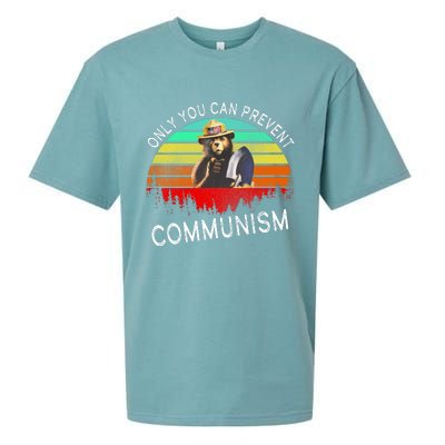 Anti Communism Capitalism Antisocialist Bear Sueded Cloud Jersey T-Shirt