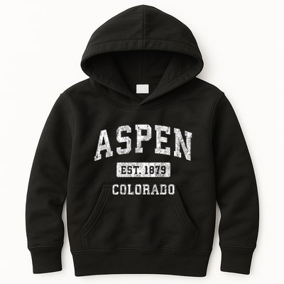 Aspen Colorado Co Vintage Sports Kids Hoodie