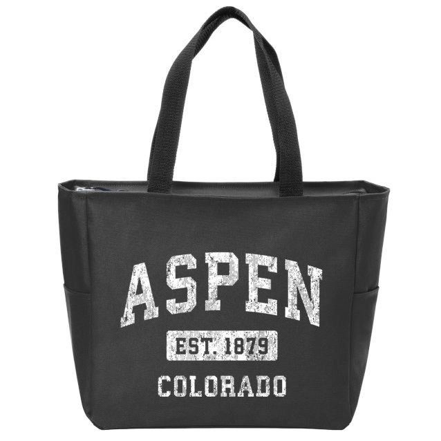 Aspen Colorado Co Vintage Sports Zip Tote Bag