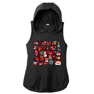 Advent Calendar Count Down Christmas Funny Matching Ladies PosiCharge Tri-Blend Wicking Draft Hoodie Tank